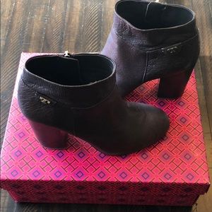 Tory Burch brown leather booties